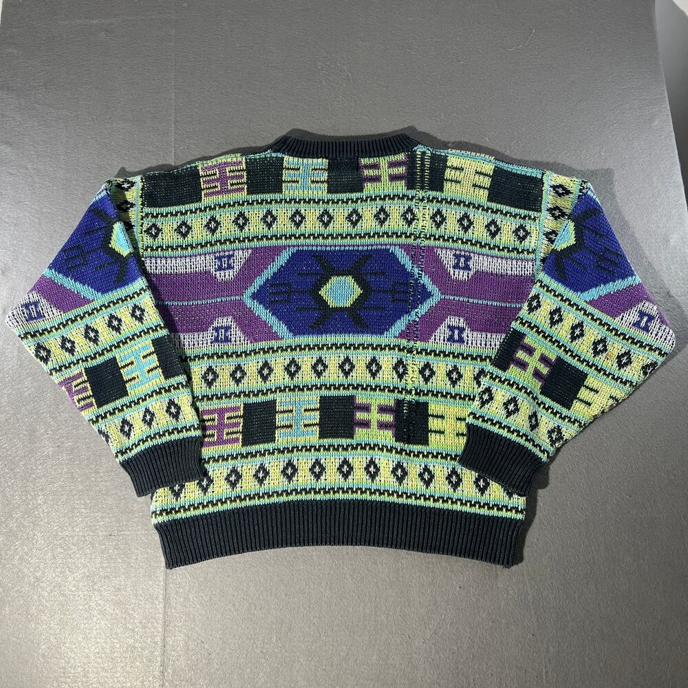 Vintage Unionbay Aztec Geometric Sweater XL Ramie Cotton - Picture 2 of 8